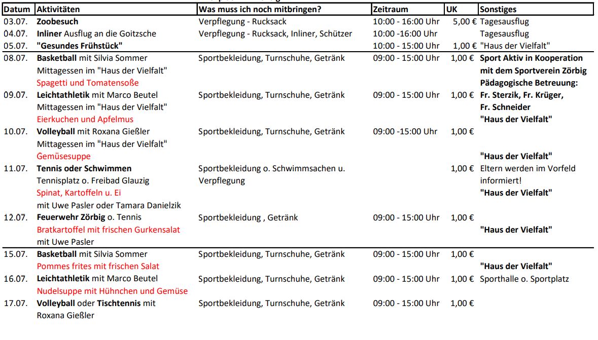 Ferienprogramm 2024