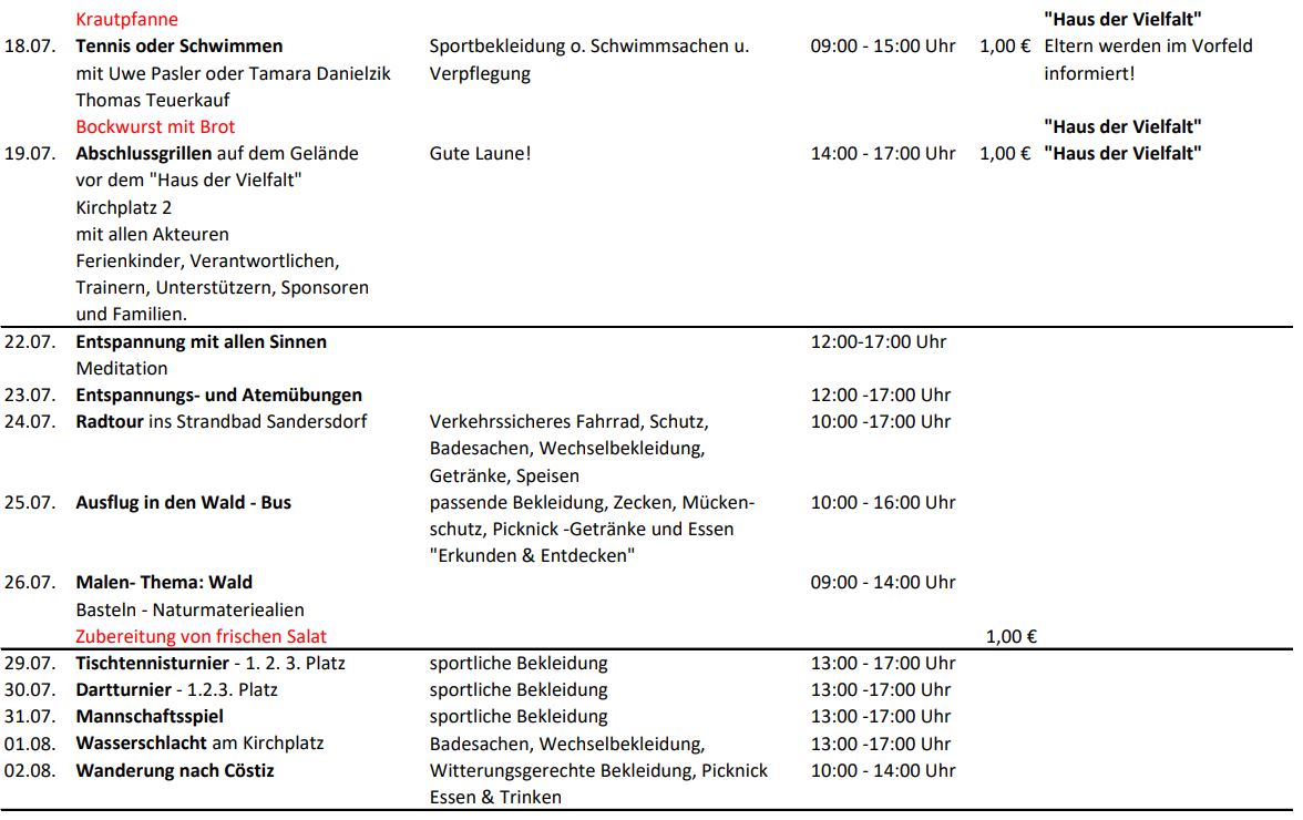 Ferienprogramm 2024